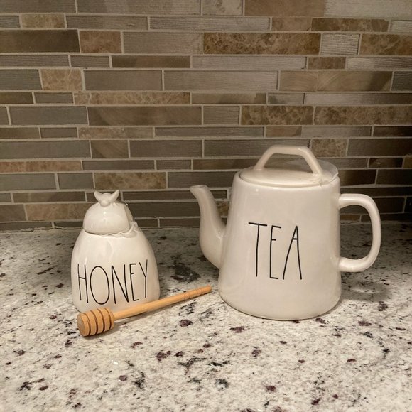 Rae Dunn Honey and Teapot Set - Picture 2 of 3